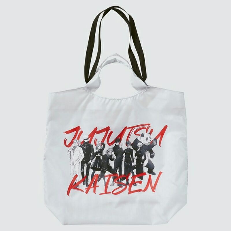 Tote Bag Uniqlo - Tas Saku Manga UT Jujutsu Kaisen - 02 Light Gray