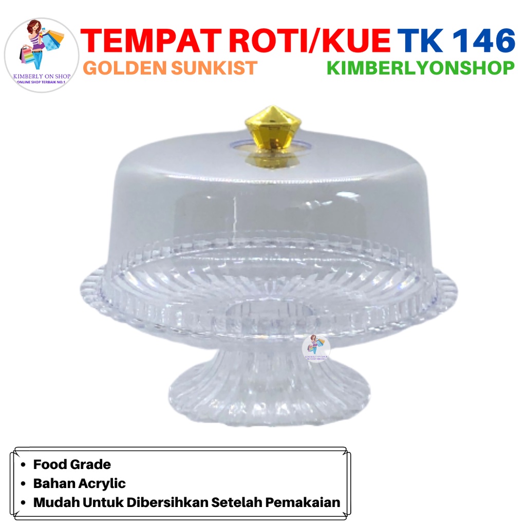 Tempat Kue Roti Cake Tray Bening TK 146 Golden Sunkist