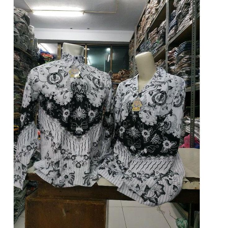 COD  9.9 GROSIR ATASAN SERAGAM BATIK PGRI | BAJU PGRI BATIK 2022 KEMEJA PGRI PRIA KEMJA PGRI WANITA 