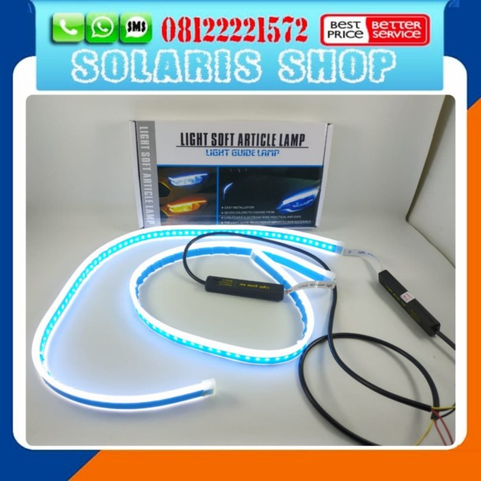 Lampu Alis Mobil/Lampu DRL Mobil/Lampu Alis 60 cm/Lampu Sign/Lampu Sen - Ice Blue, TANPA M
