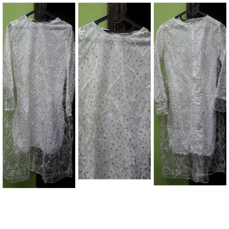 baju pesta brukat tile , atasan brukat tile, tunik brukat tile