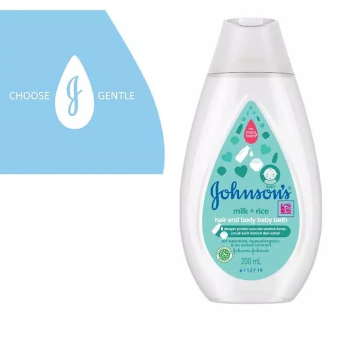 Johnsons Baby Milk Rice Hair And Body Bath 200 ML