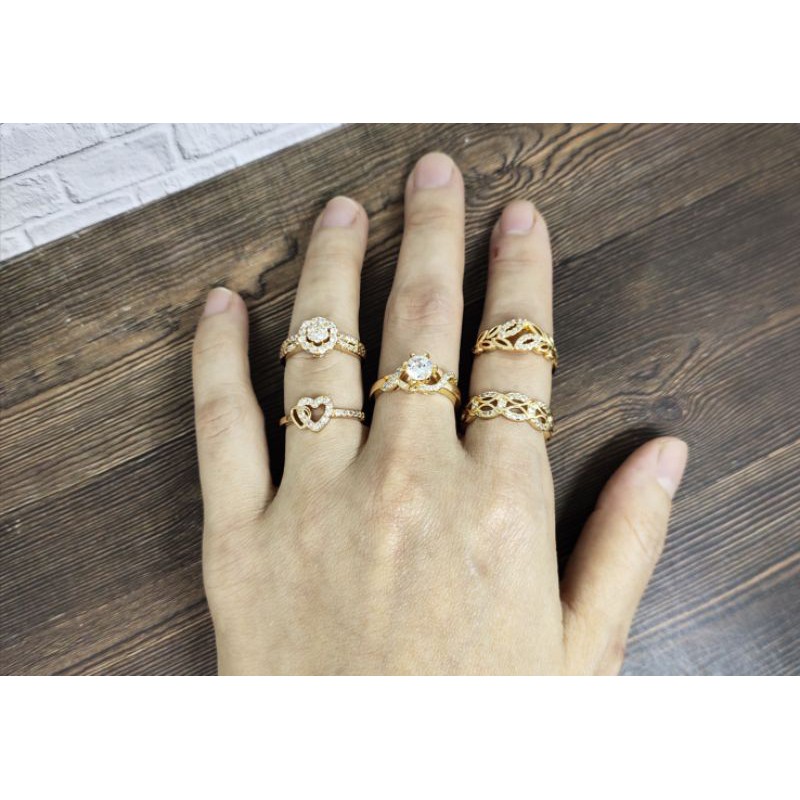 Fifi Fashion Cincin Cantik Joevanca Perhiasan Lapis emas 28#