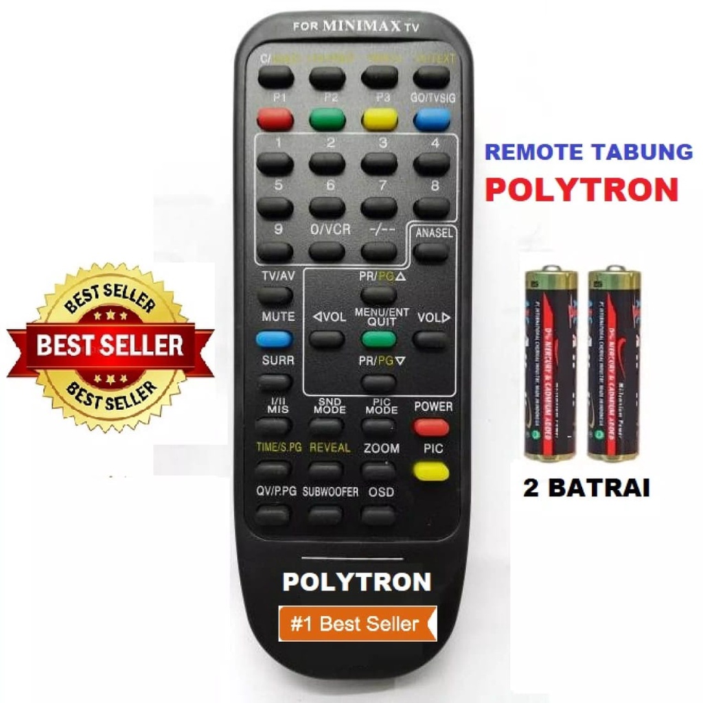 Remote TV Polytron Tabung Original Pabrik / Remot Politron Free Batrai