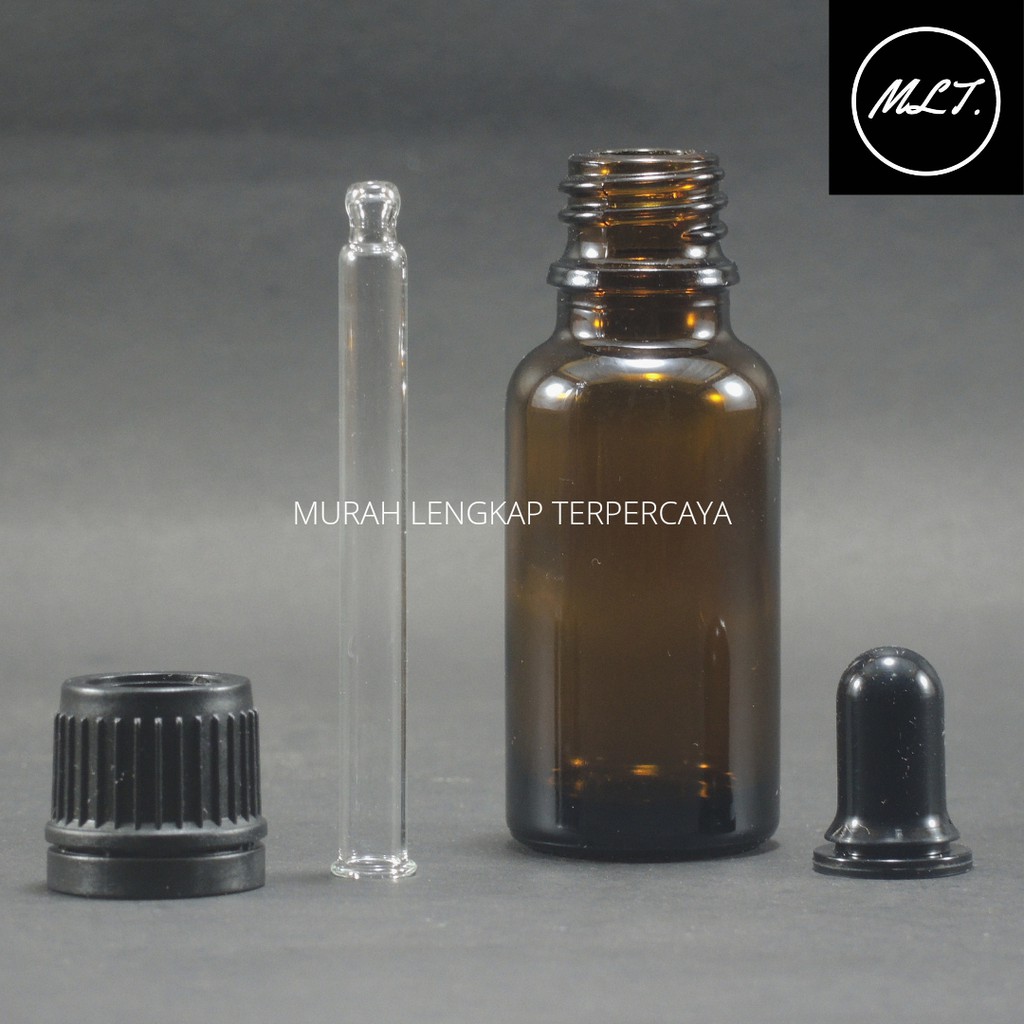 BOTOL PIPET 20ML / BOTOL TETES 20ML BROWN AMBER COKLAT/BOTOL SERUM BOTOL KACA