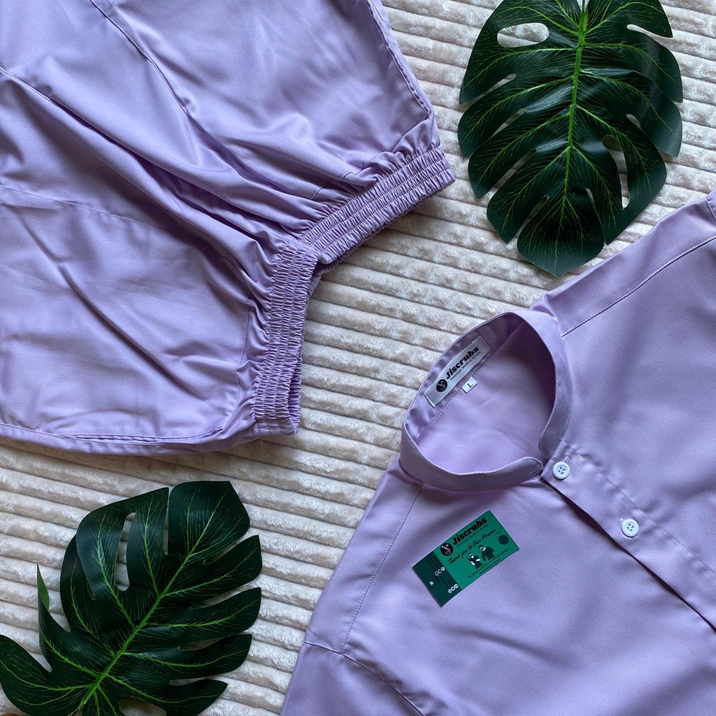 Baju Stenen Kancing Baju Perawat Baju Dokter Baju Oka Seragam Ok Baju Scrub Dokter Baju Jaga - Lilac