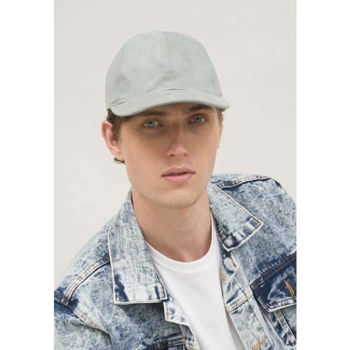 Topi Casual Polos Sport Besi Baseball Cap Tumblr Hat Abu lembut
