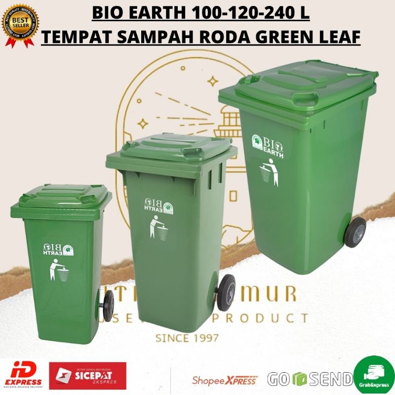 GREEN LEAF - BIO EARTH / TEMPAT SAMPAH RODA 100-120-240 LITER