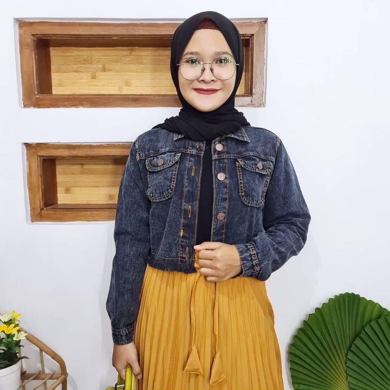 Julizar Set Setelan Baju Wanita Jaket dan Celana Jeans Setelan Outfit Kekinian Casual OOTD