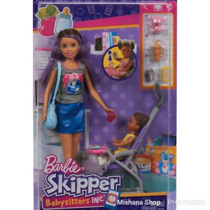 babysitter barbie with stroller
