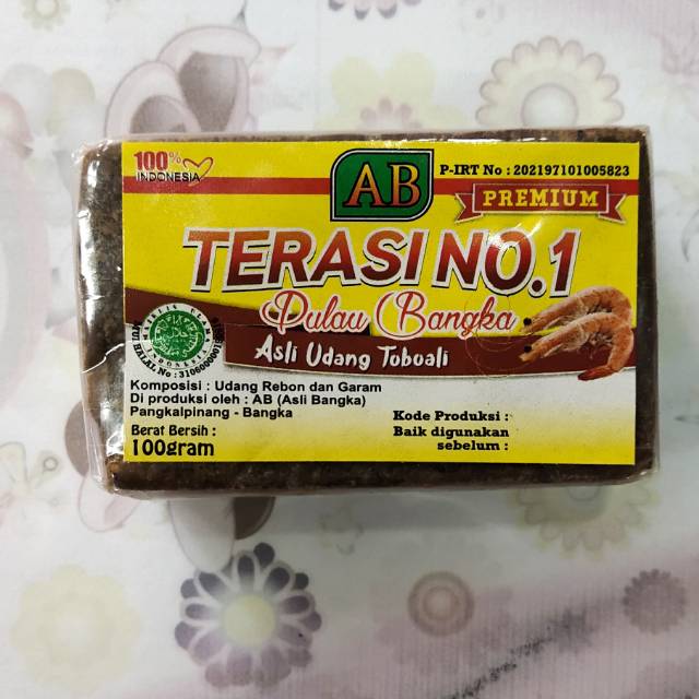 Terasi Bangka / Terasi Bangka AB no.1 asli udang Toboali Bangka 100gram / Terasi Udang