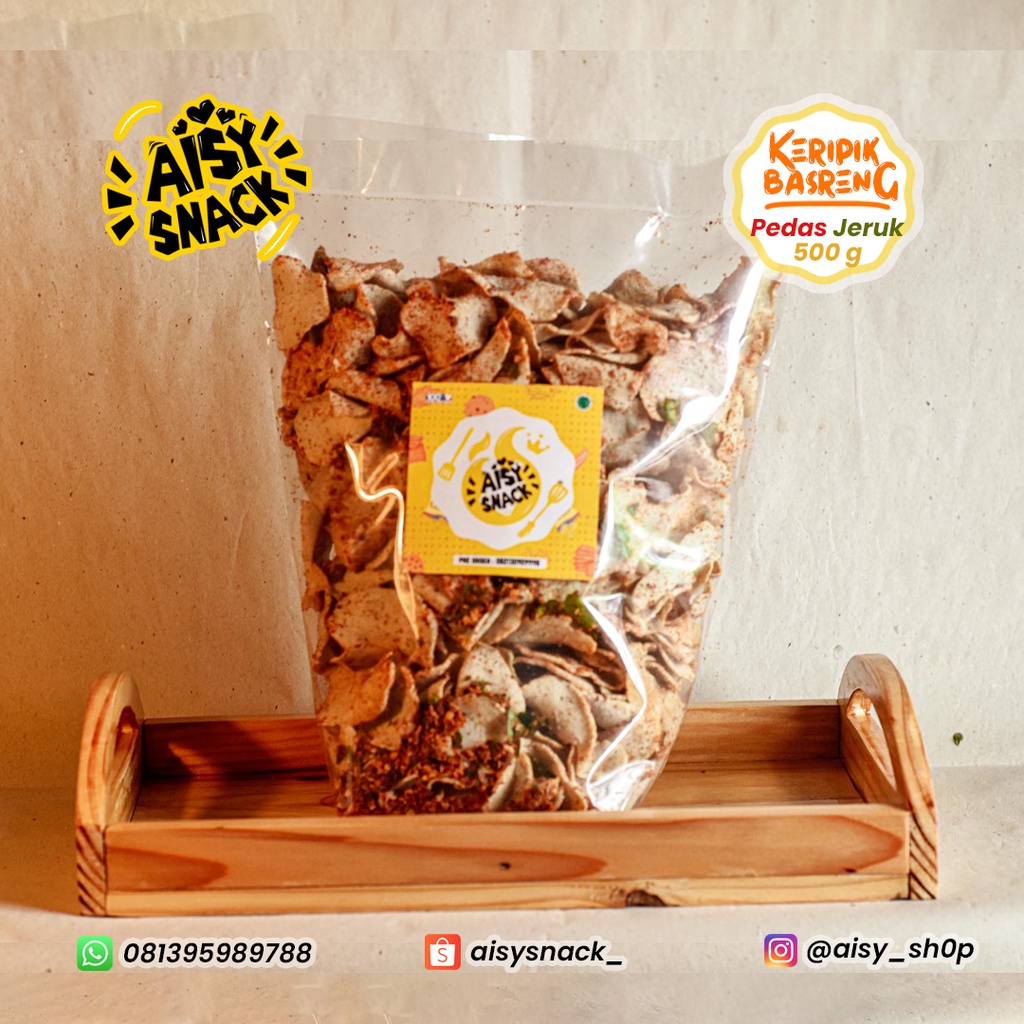 

Keripik Basreng Pedas Jeruk 500g