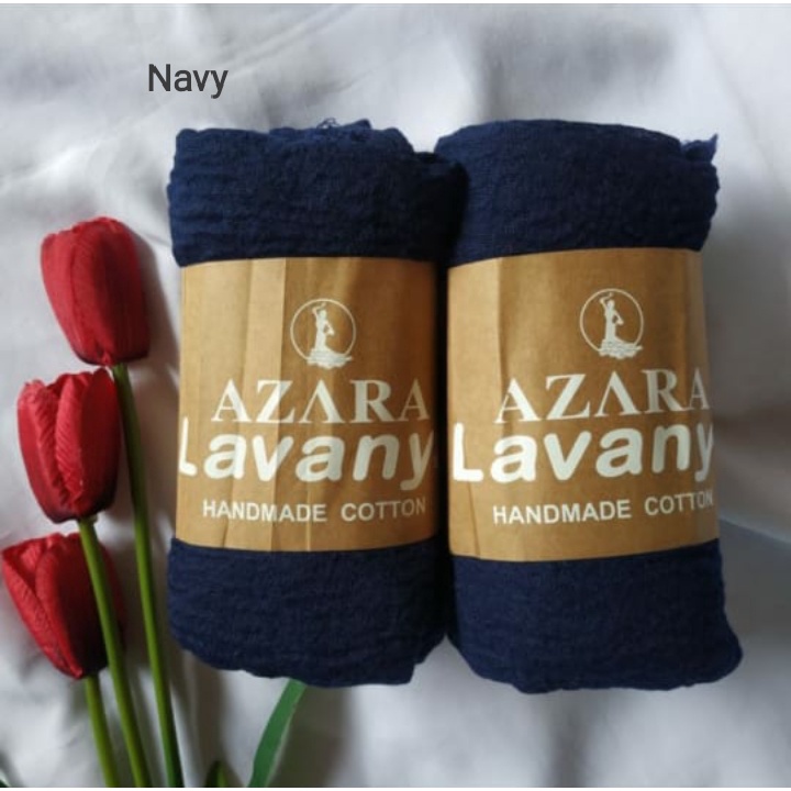 pashmina kusut polos / hijab pashmina crinkle premium-navy