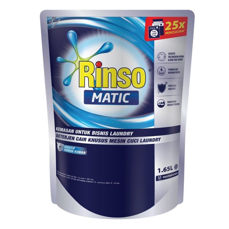 Deterjen Rinso Matic Professional Cair 1,65L KEMASAN TERBARU 1650 ML ASLI UNILEVER
