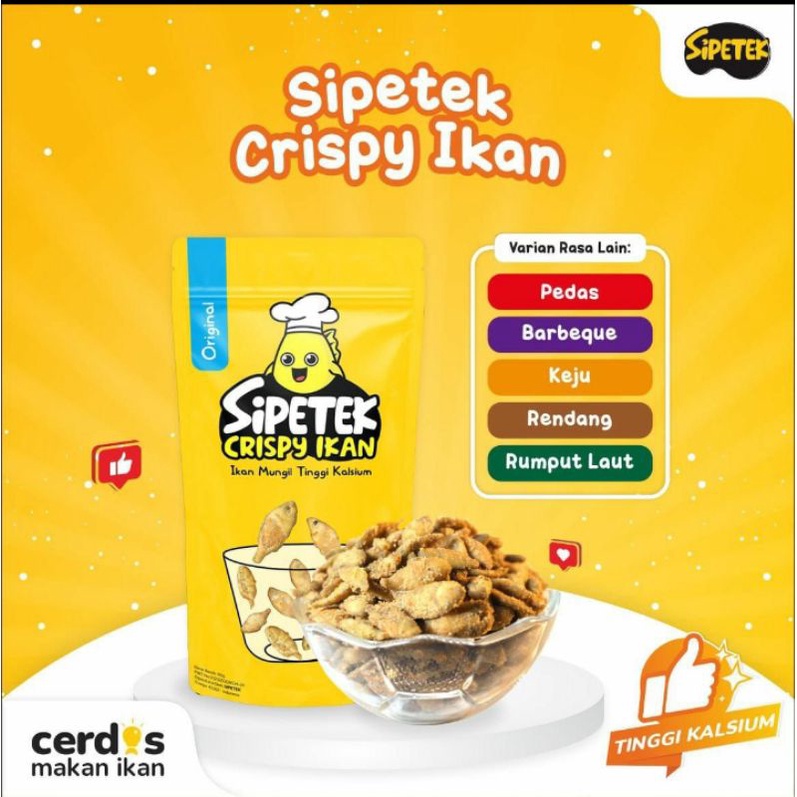 

Makanan ringan cemilan sehat renyah crispy sipetek ikan crispy