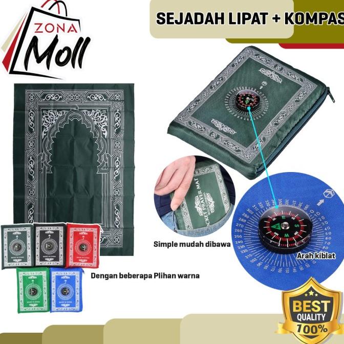 SAJADAH LIPAT + KOMPAS KIBLAT WATERPROOF