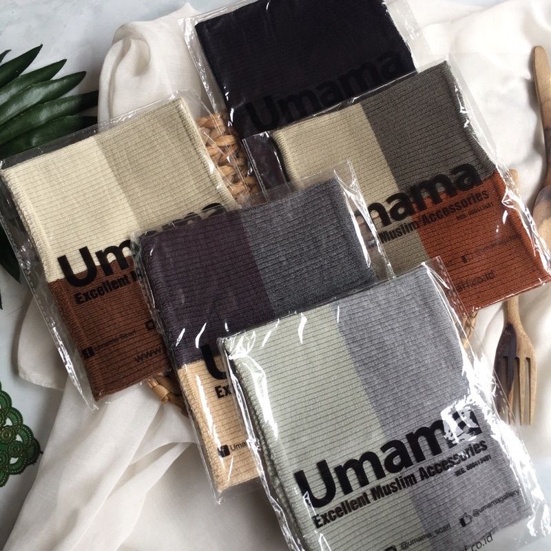 Bandana Rajut 2 Warna Premium By Umama Scarf, Inner Ciput Rajut Premium