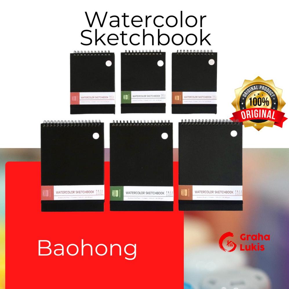 

[PRODUK IE0EJ] Baohong Watercolor Sketchbook Academy Spiral Cotton 300gsm MCF