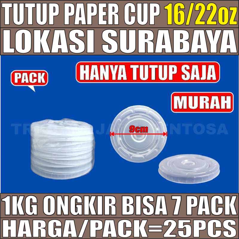 Tutup Paper Cup 16oz 22oz Pack 25pcs Hny Lid Gelas Kertas 16 Oz 22 Oz Murah Surabaya