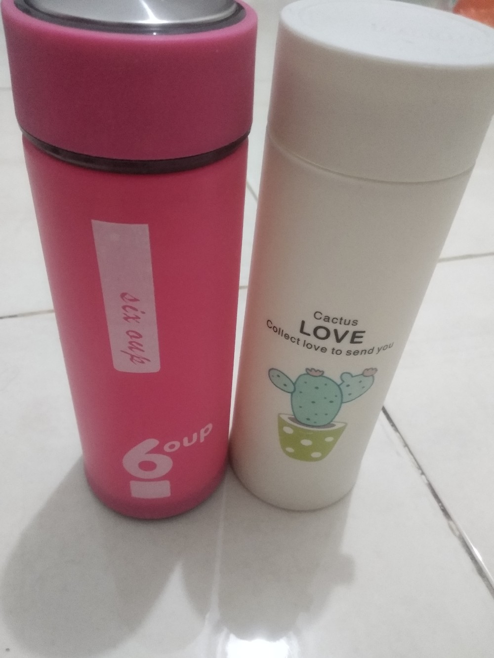 Botol Minum Kaca Six Oup 450ml Beling Cover Plastik 6oup Logo