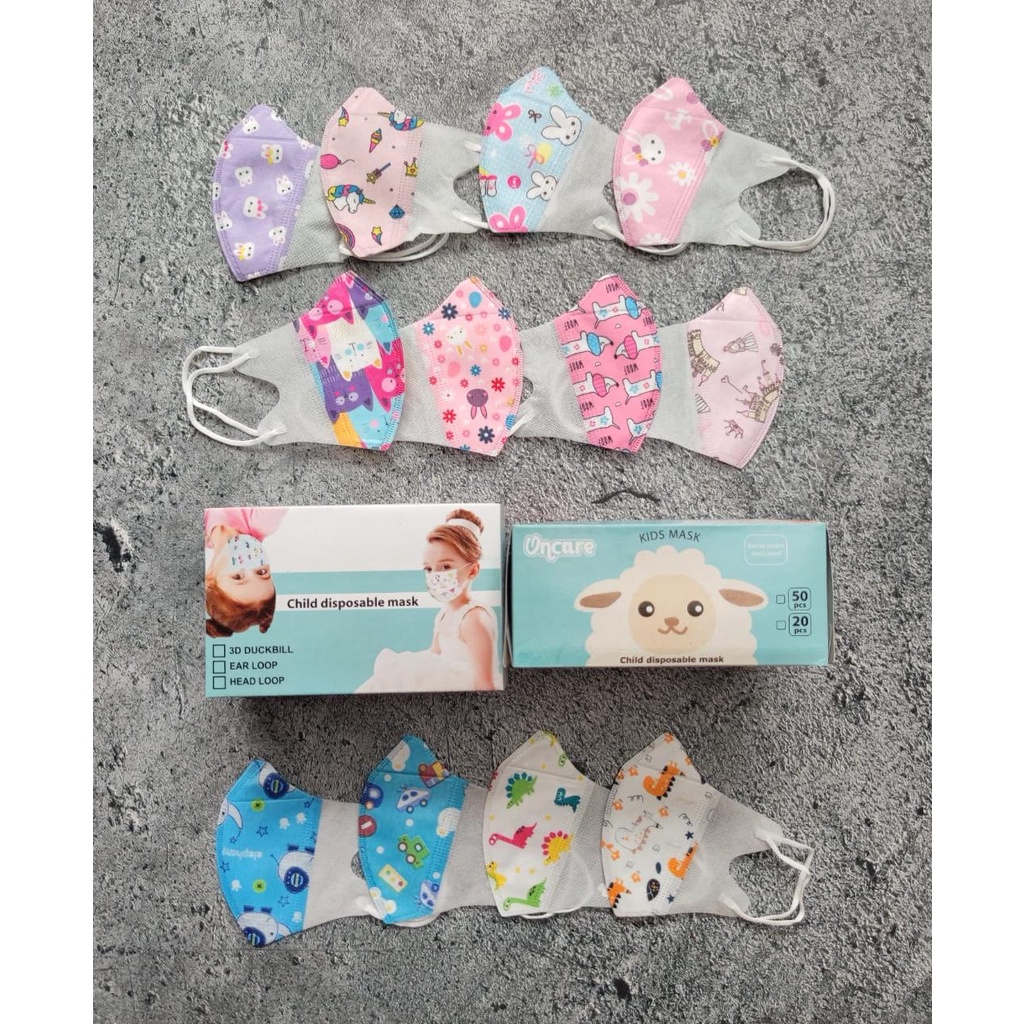 ONCARE 3PLY DB - MASKER ANAK DUCKBILL 3PLY KIDS MOTIF ANAK DAN BTS BT21