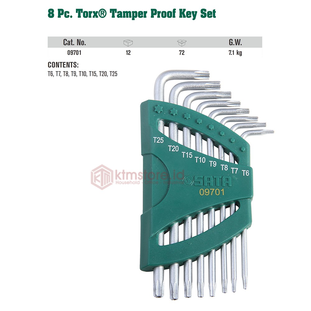 Sata Tools Kunci Bintang Torx Set8 pcs 09701