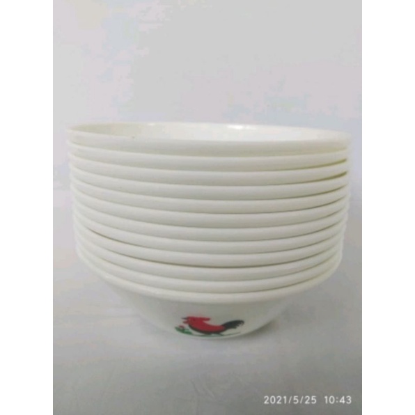 [GRATIS BubleWrap] Mangkok Plastik Ayam Jago 1Lusin / Mangkuk Ayam Jago 1lusin