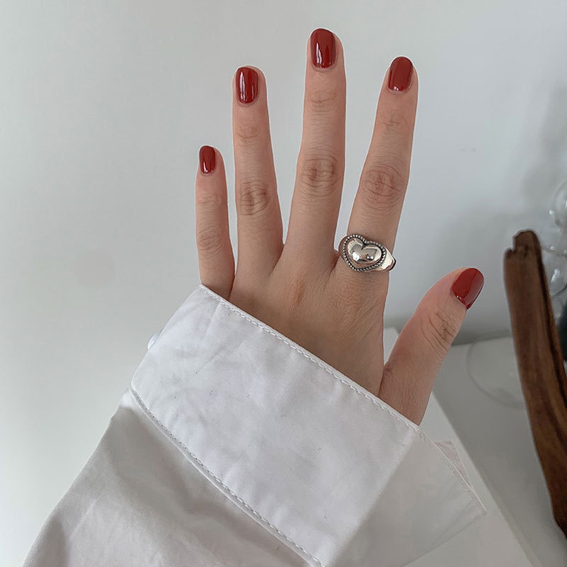 1pc Cincin Jari Telunjuk Model Terbuka Bahan 925 pure silver Gaya retro Untuk Wanita