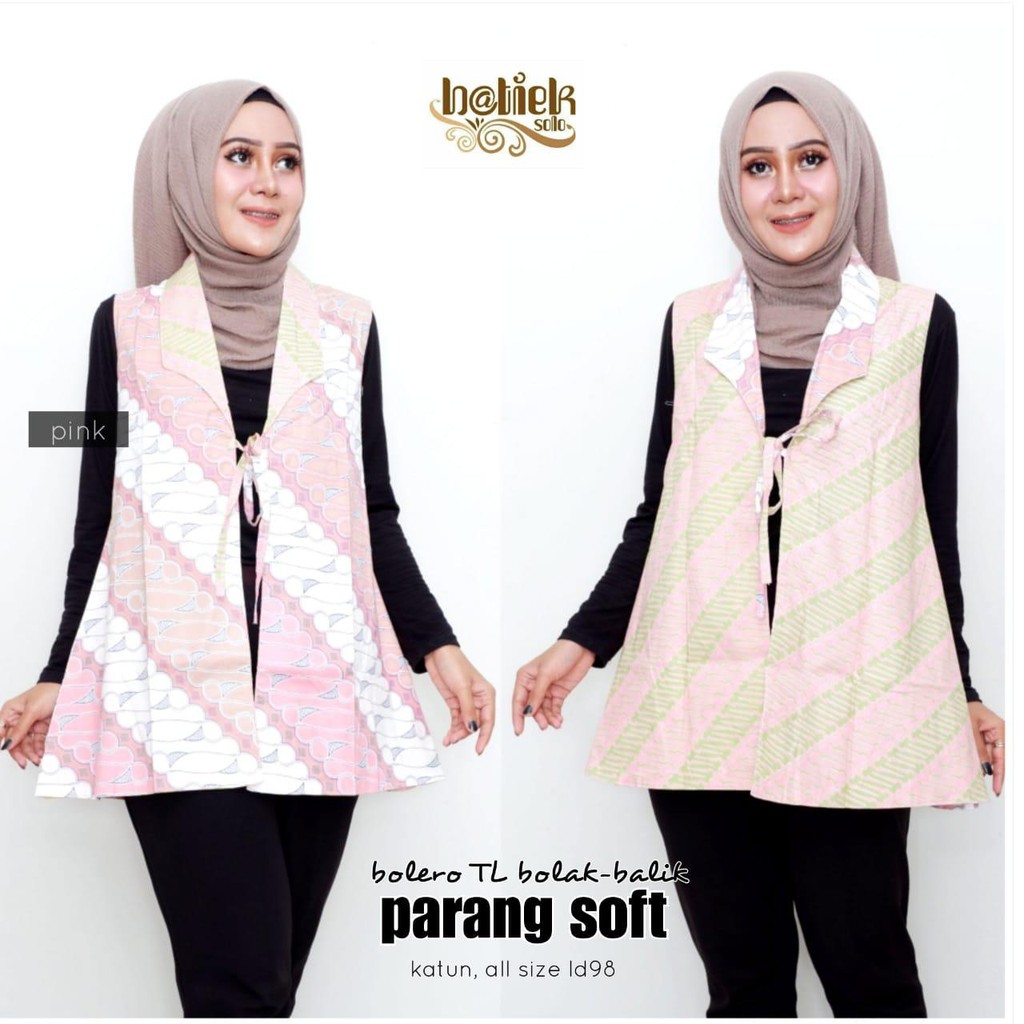 Bolero TL Bolak Balik Parang Soft Outer Cardi Pastel 2in1 Modern Seragam Kantor Cardigan