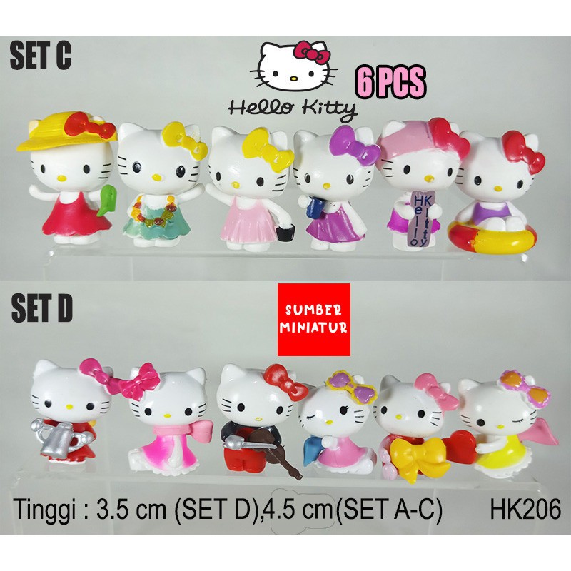 Hello Kitty 6 pcs Set Figure Pajangan Hellokitty