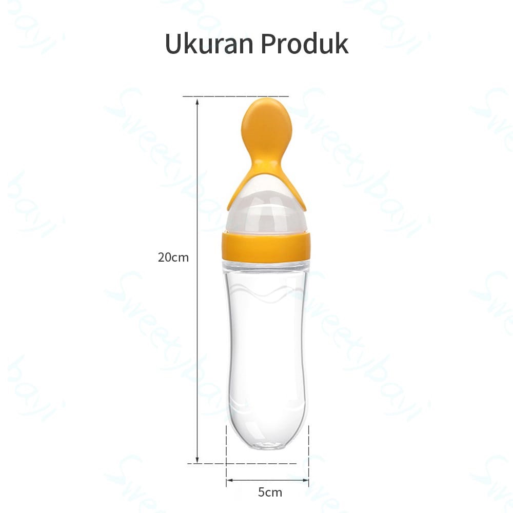 Botol Susu Sendok Bayi MPASI Bahan Silicon Feeding Alat Training Makan Bayi Peralatan MPASI BPA FREE