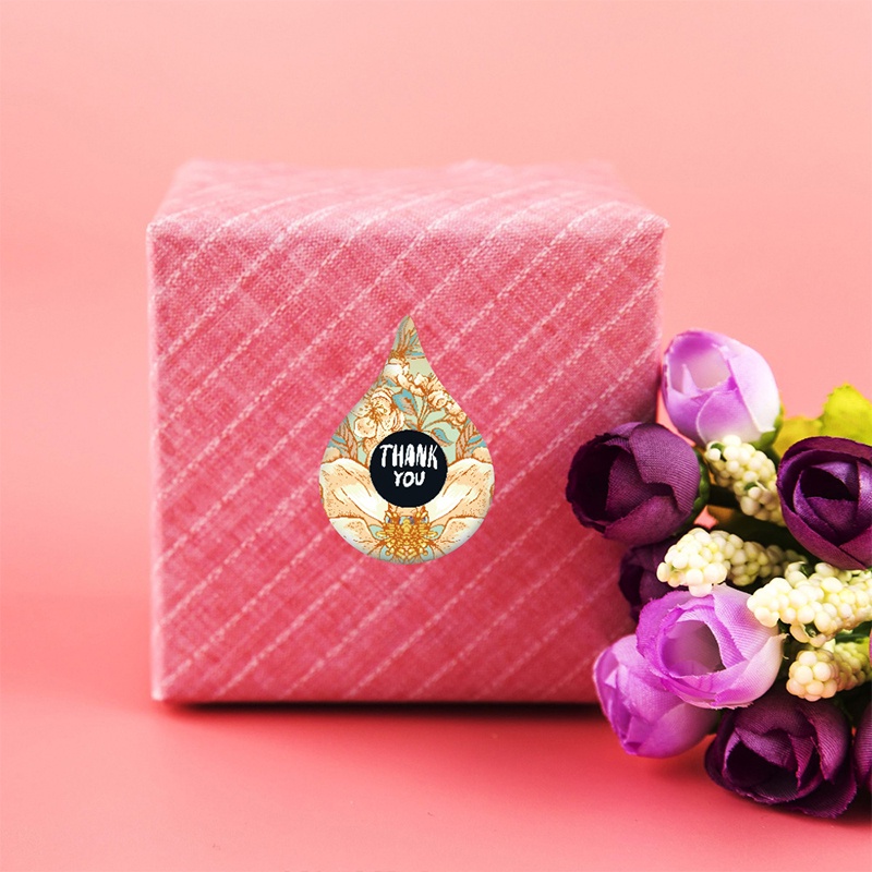 500 PCS / 1 ROLL STIKER Murah TERIMA KASIH / STICKER THANK YOU Stiker Bulat Meriah Pernikahan Fashion Import korea