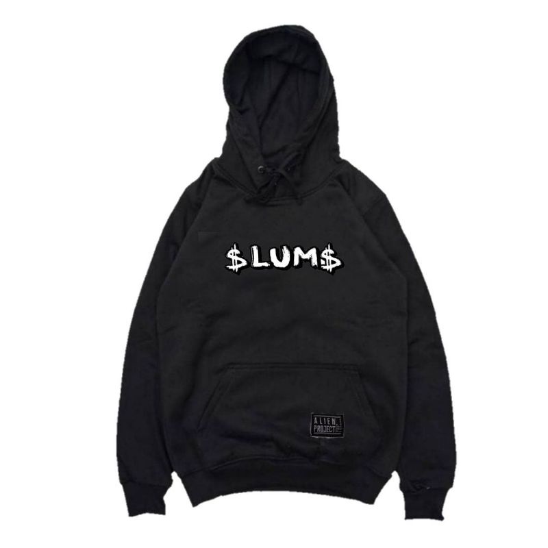 Slums hoodie black motif pria viral