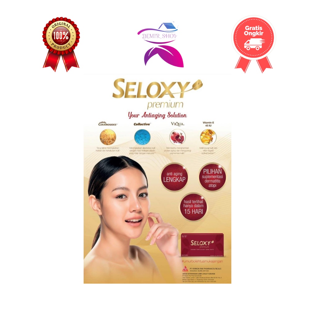 Seloxy Premium Mencerahkan Kulit / Suplemen Pemutih with Collagen + Vitamin E