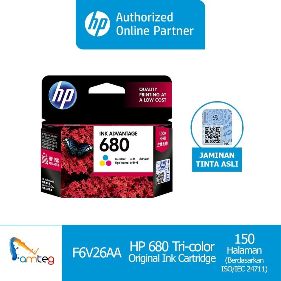 HP Tinta 680 Tri Color Original Ink Advantage Cartridge [F6V26AA]