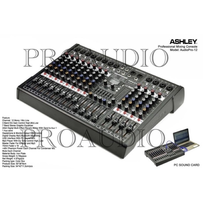 Mixer Audio Ashley Audio Pro 12 / Audio Pro12 / Audiopro12 Original