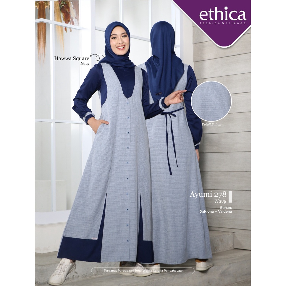 AYUMI 278 GREY BAHAN DALGONA + VALDENA AYUMI 278 NAVY BAHAN DALGONA + VALDENA GAMIS ETHICA BUSUI FRI