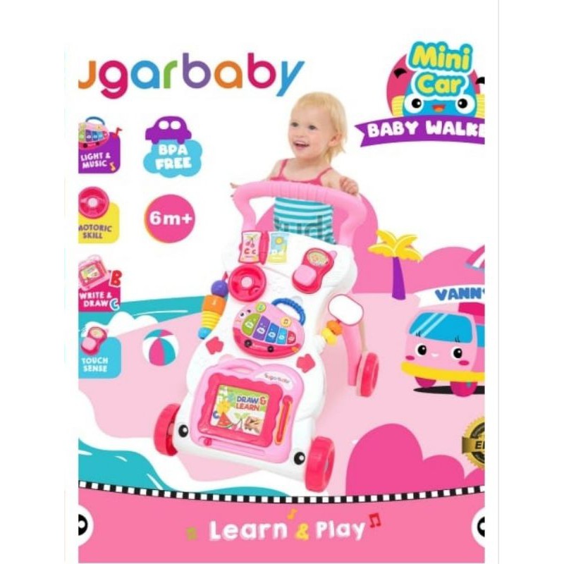 Spacebaby Sugarbaby Baby Bebe smart Push Walker  Bantu Jalan Bayi