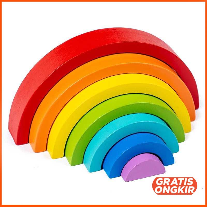 Mainan Anak Montessori Rainbow Bridge Children Toy - QT07