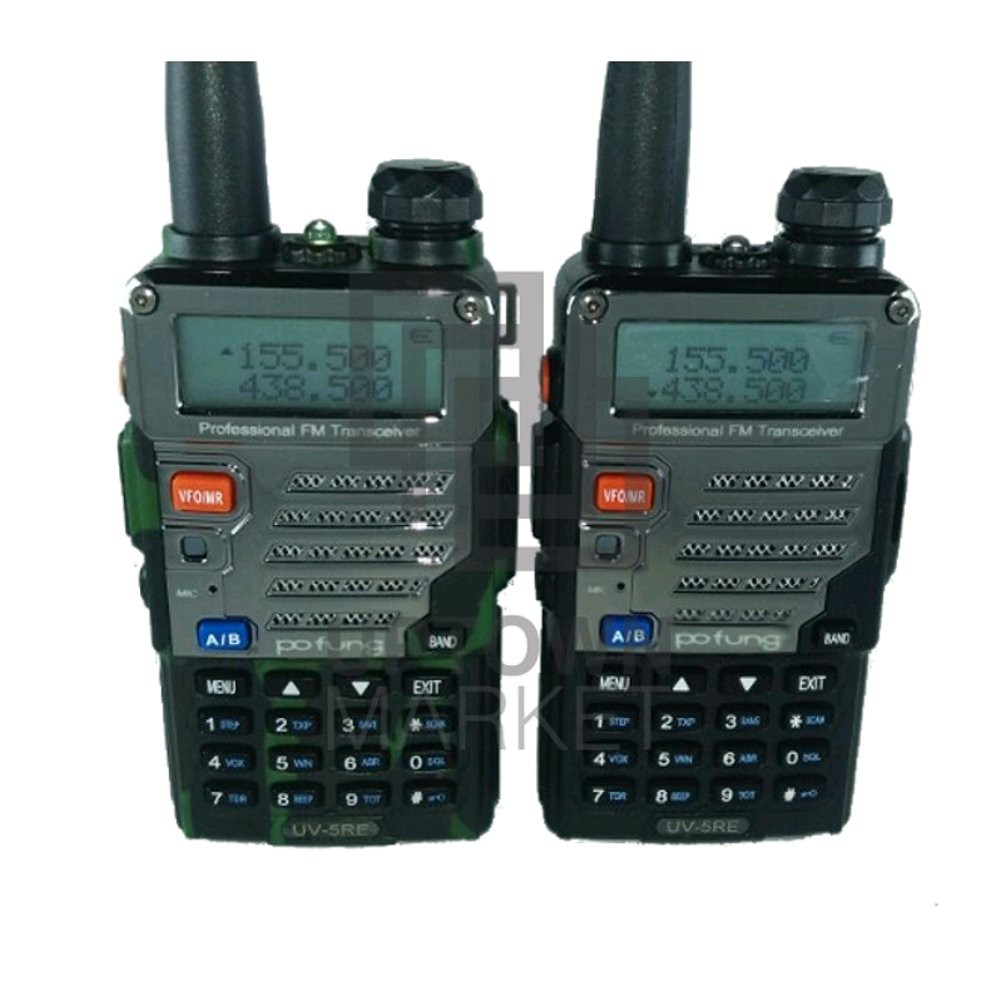 Radio HT Baofeng Uv5RE Walkie Talkie Plus Headset Terlaris