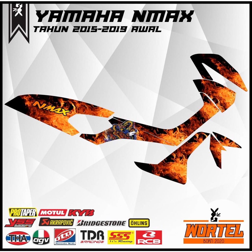 Striping NMAX-Stiker Lis Decal Motor NMAX Api Keren