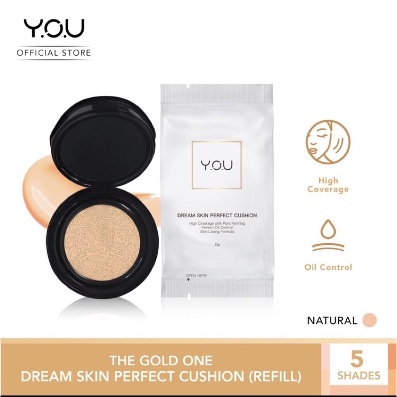 YOU The Gold One Refill Dream Skin Perfect BB Cushion (High Coverage)
