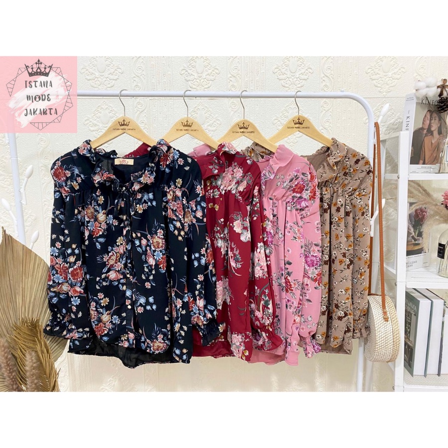 ISTANA MODE JAKARTA Sonya Jumbo baju atasan wanita terbaru blouse korean style blouse wanita lengan panjang-3