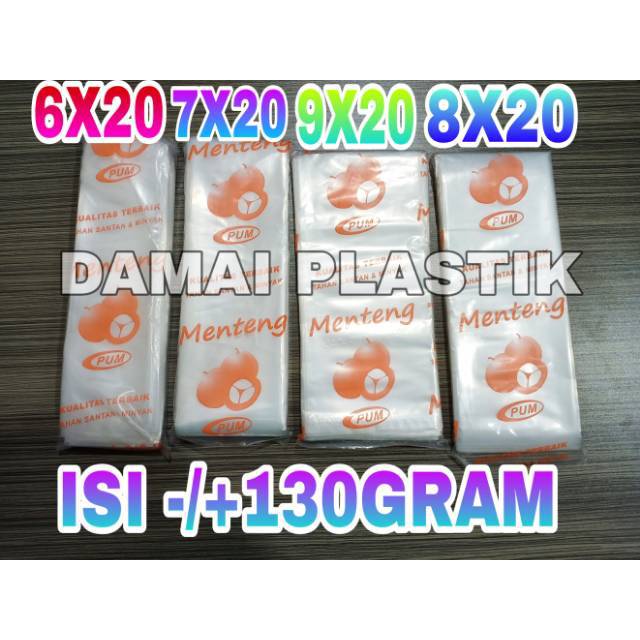 PLASTIK PE MENTENG 6x20 CM PLASTIK ES LILIN ES MAMBO PLASTIK BUAT SENDOK SAMA GARPU 7x20 8x20 9x20