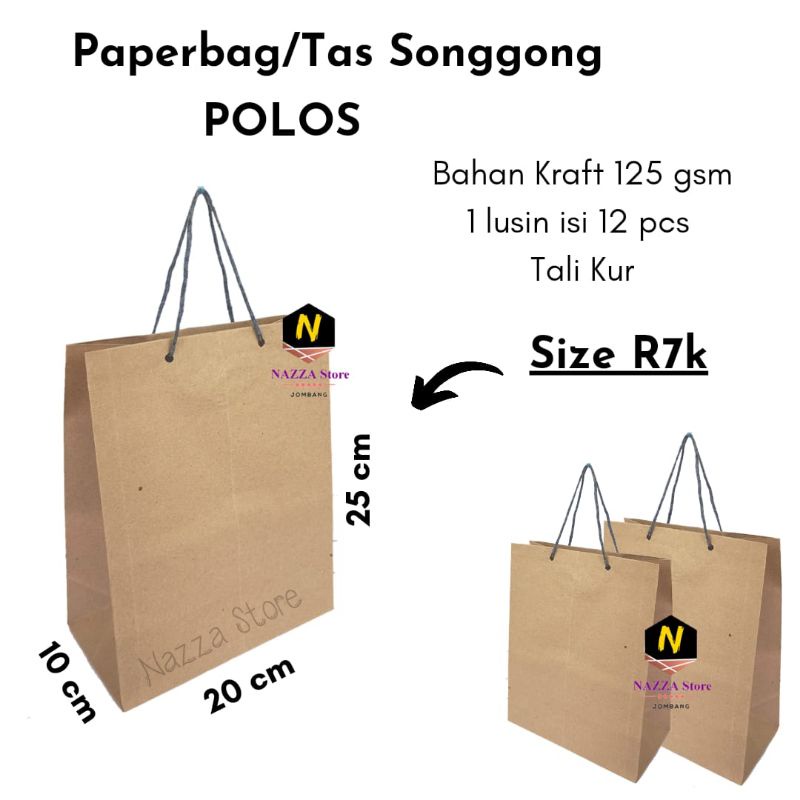 

Paperbag Songgong Polos & Motif 20x10x25 isi 12 pcs