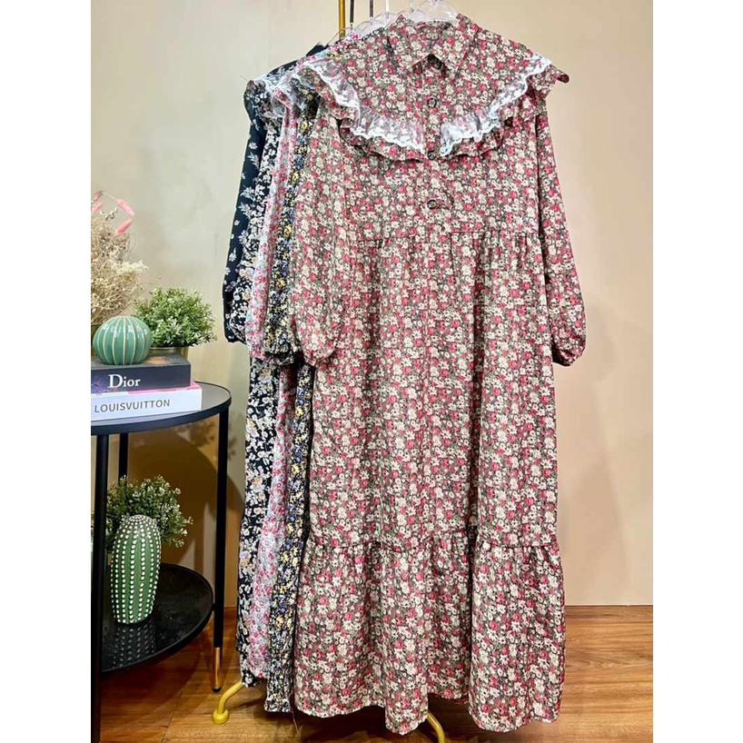 Dress Gamis Ceruty Babydoll Renda Bunga