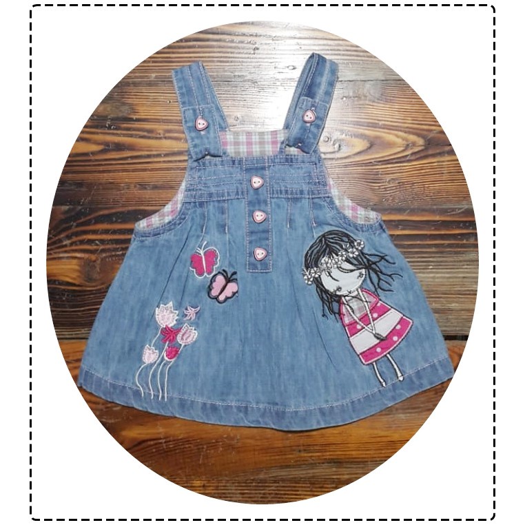 Overall Rok Dress Jeans Anak Bayi Perempuan/ Overall Denim Import 6