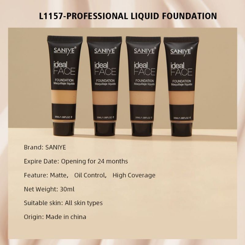 Bundara.id Ko-235 Plembap full coverage foundation cair matte poreless liquid Saniye