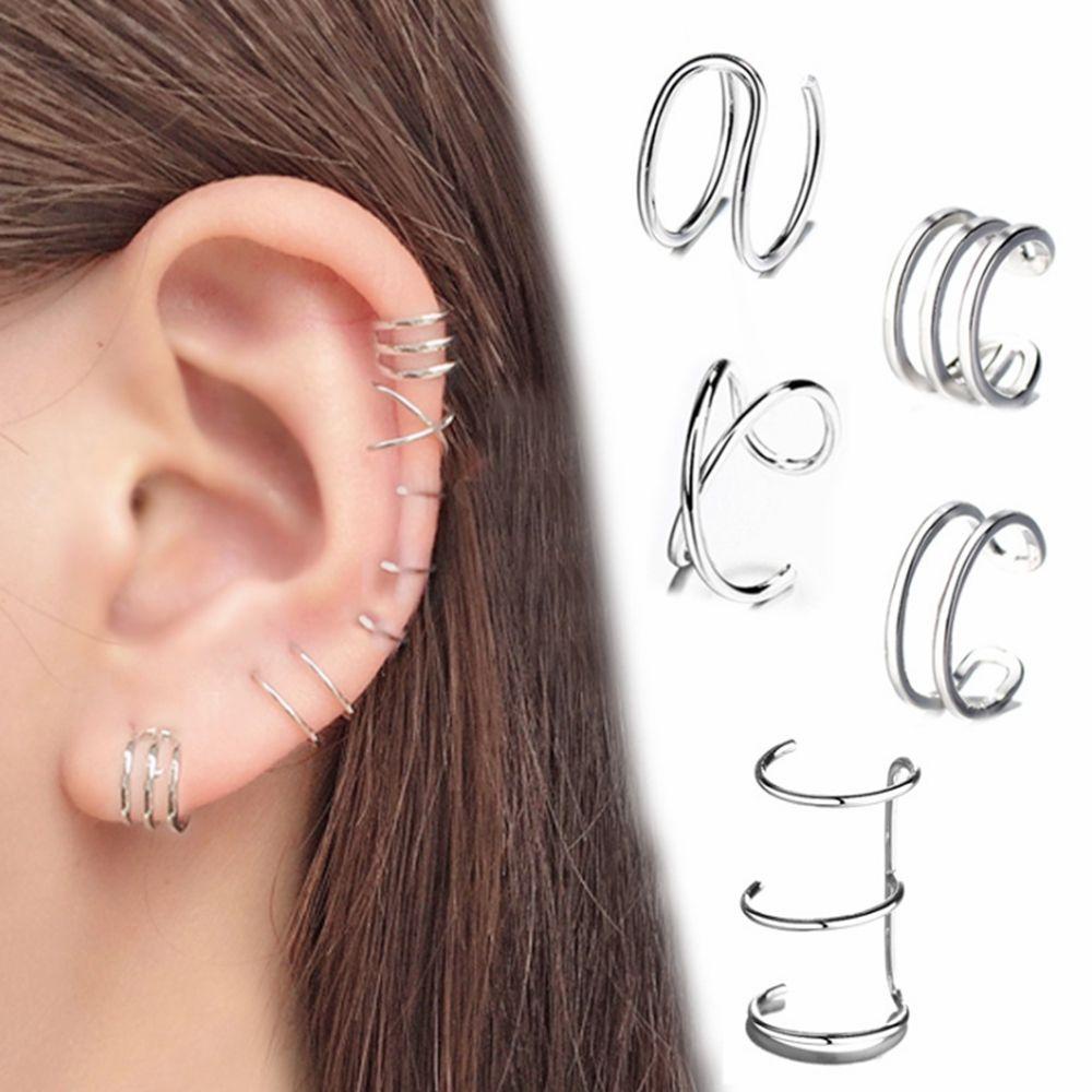 Lily Telinga Klip Fashion Perhiasan Set Stainless Steel Cartilage Hoop