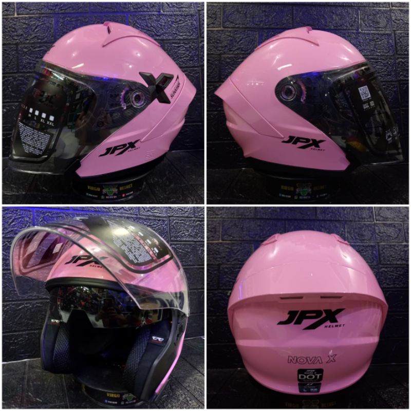 HELM JPX NOVA X SOLID PINK METALIC JPX NOVA PINK ORIGINAL TERMURAH